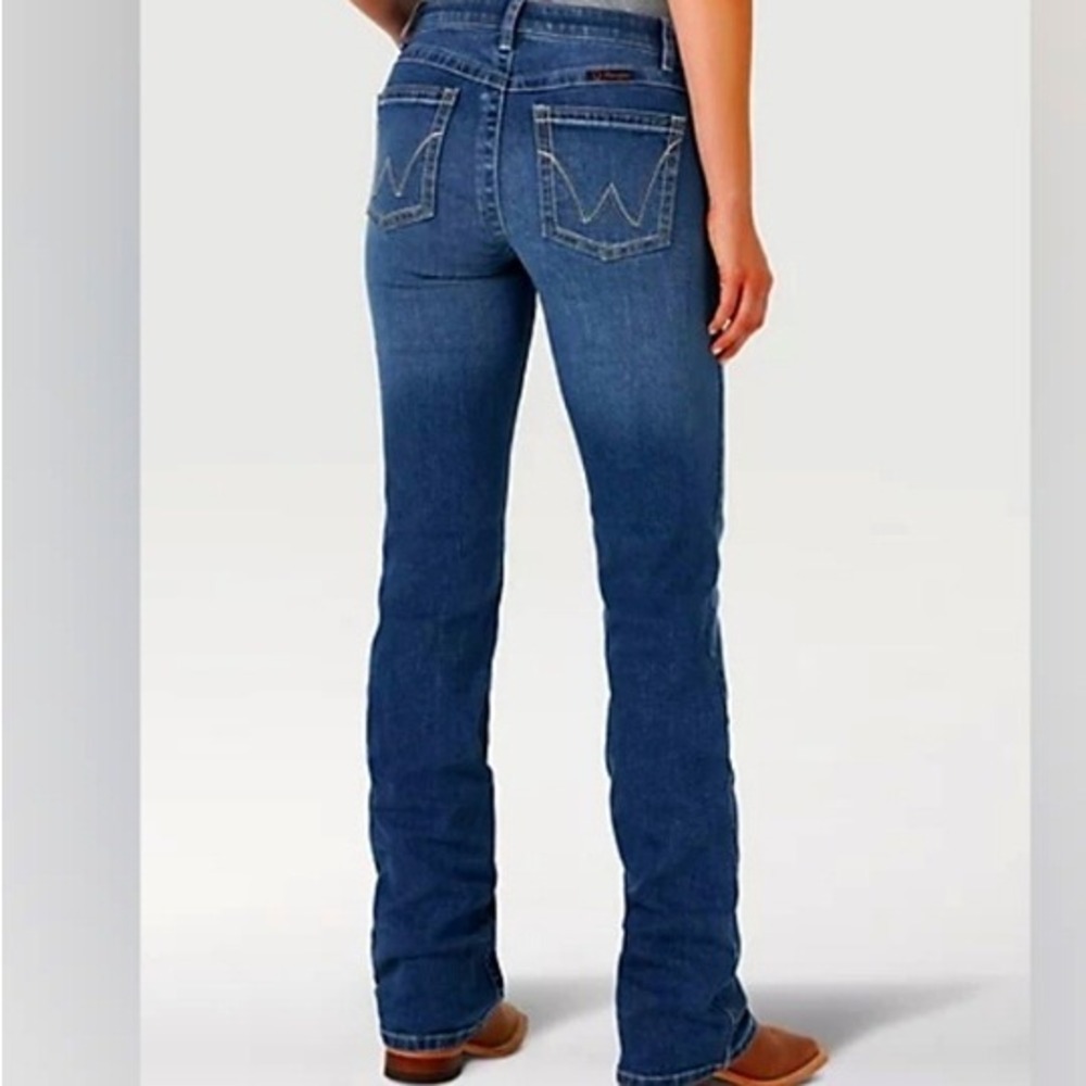 Wrangler Q-Baby Ultimate Riding‎ Jeans Dark Wash Denim Straight Leg 9x34 Western
